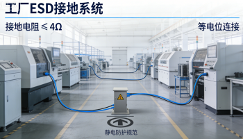 工厂ESD接地系统实施与操作标准作业程序1. 接地系统的“三权分立”：定义与电气特性在电子工厂中，接地不仅仅是把线埋入地下，而是要建立一个等电位系统。我们需要明确区分三种不同的接地路径，严禁混淆。接地类型    符号      颜色代码(建议)                     核心功能关键电气参数安全保护地      PE      黄绿双色                  保命。防止设 